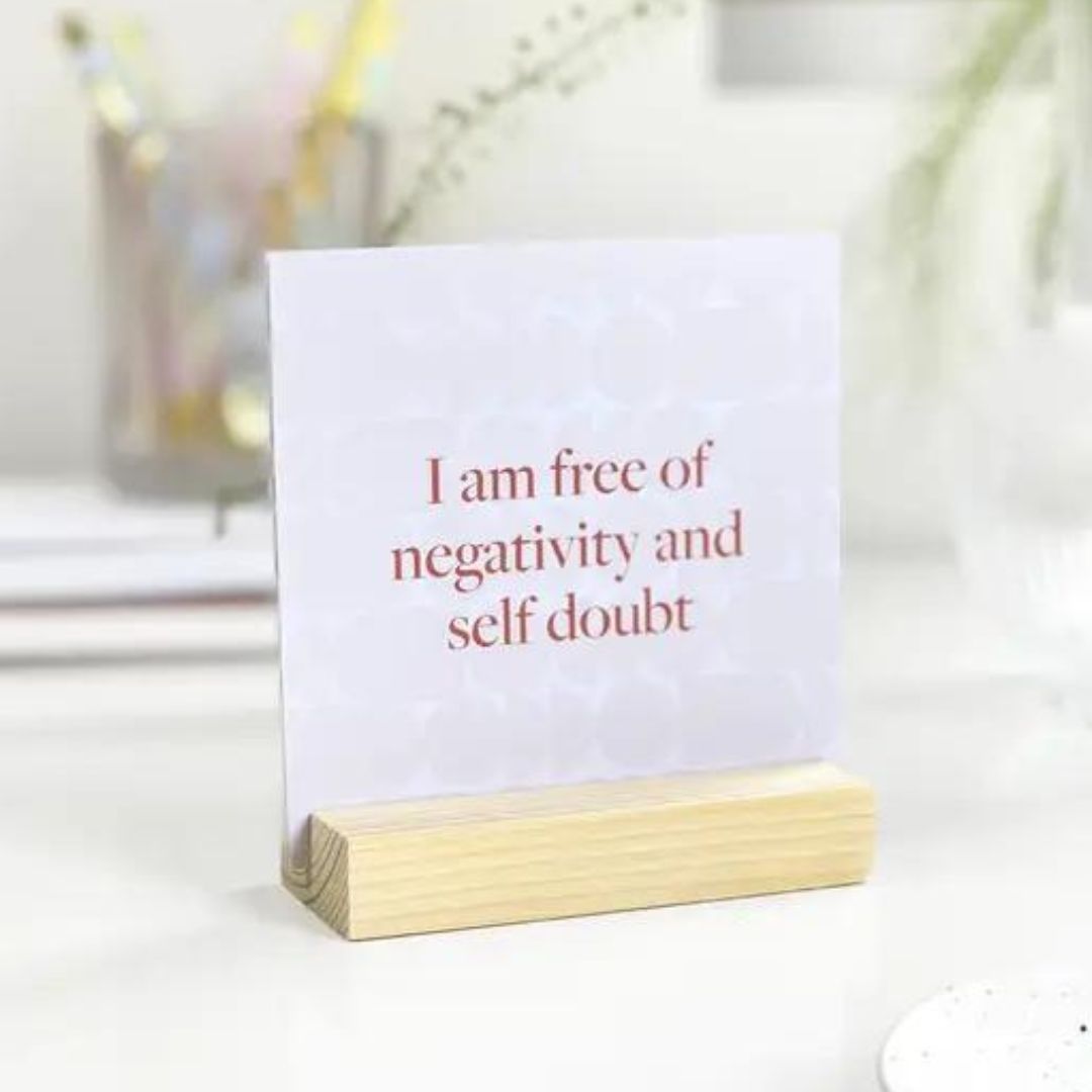 Affirmation Cards with Wooden Holder