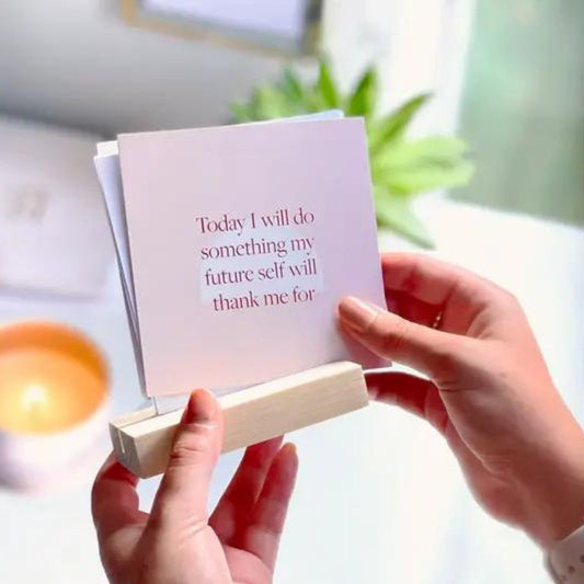 Affirmation Cards with Wooden Holder