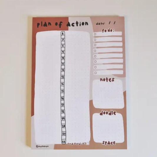 Plan of Action A5 Daily Planner Notepad